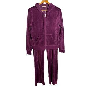 Y2K Juicy Couture Velour Tracksuit Set Purple/ Burgundy Size Large